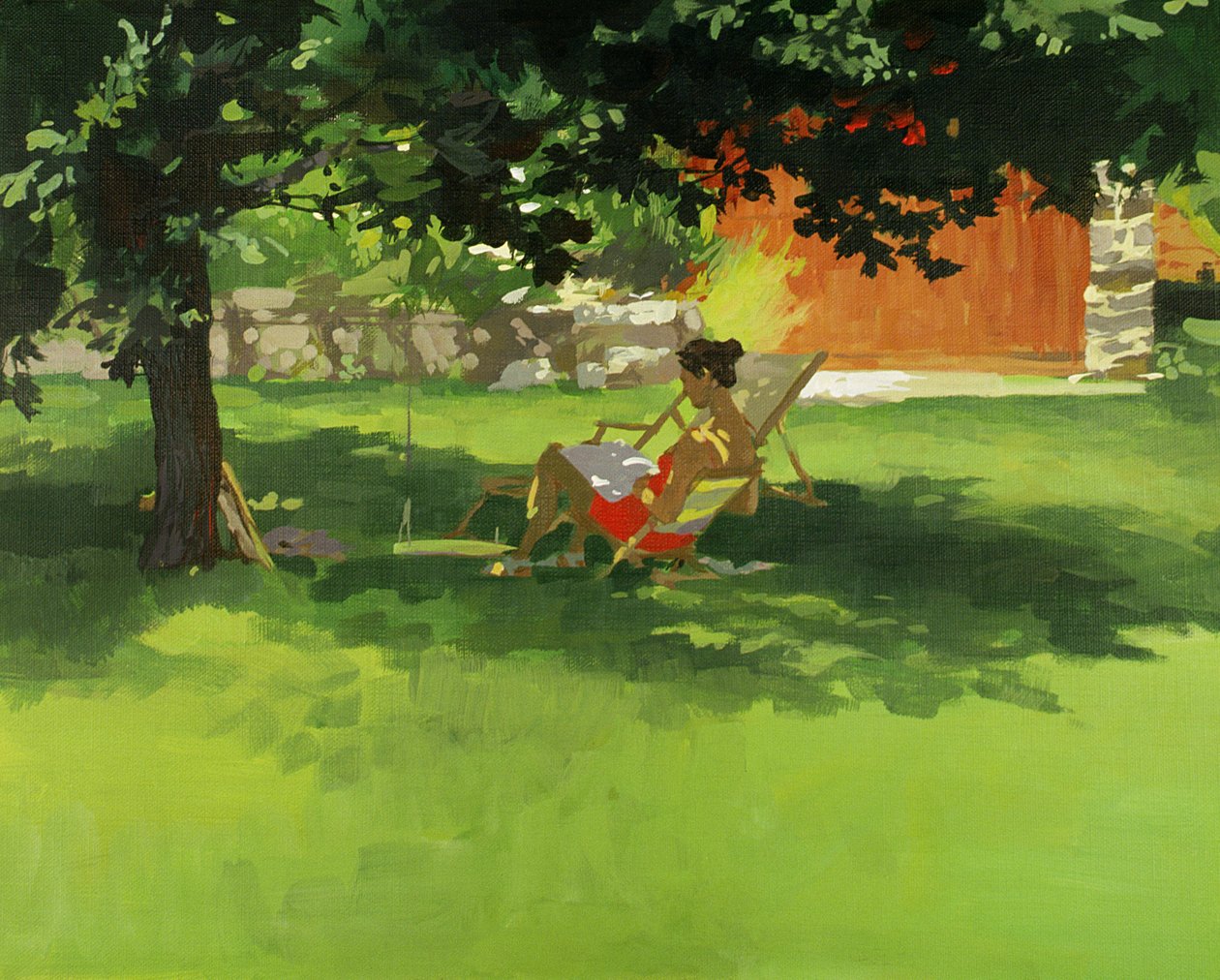 Olvasó (akril vászonra) alkotó: Daniel Cacouault