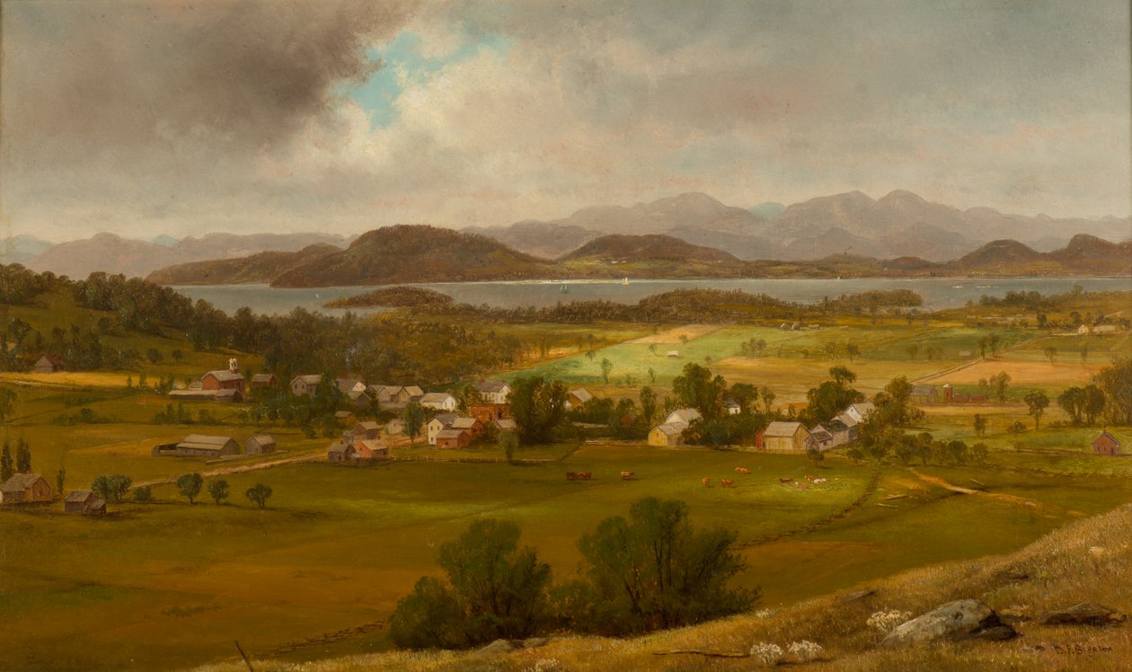 Kilátás Charlotte-ra és a Champlain-tóra alkotó: Daniel Folger Bigelow