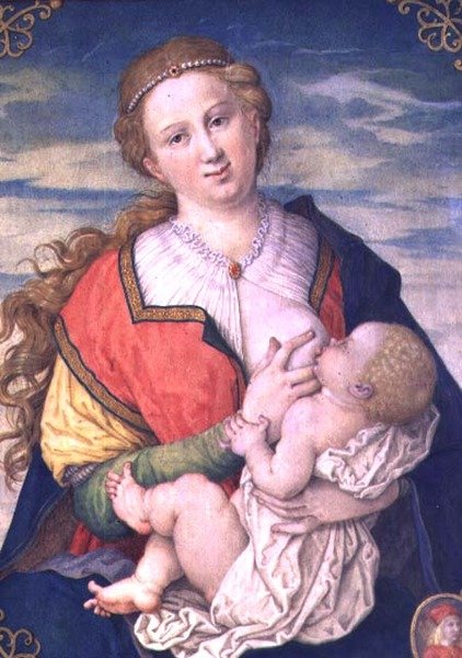 Szűzanya és gyermeke, 1600 Albrecht Durer (1471-1528) rajza után (lásd 70446) (vtsz. pergamenre helyezve, tábla) alkotó: Daniel Froschl