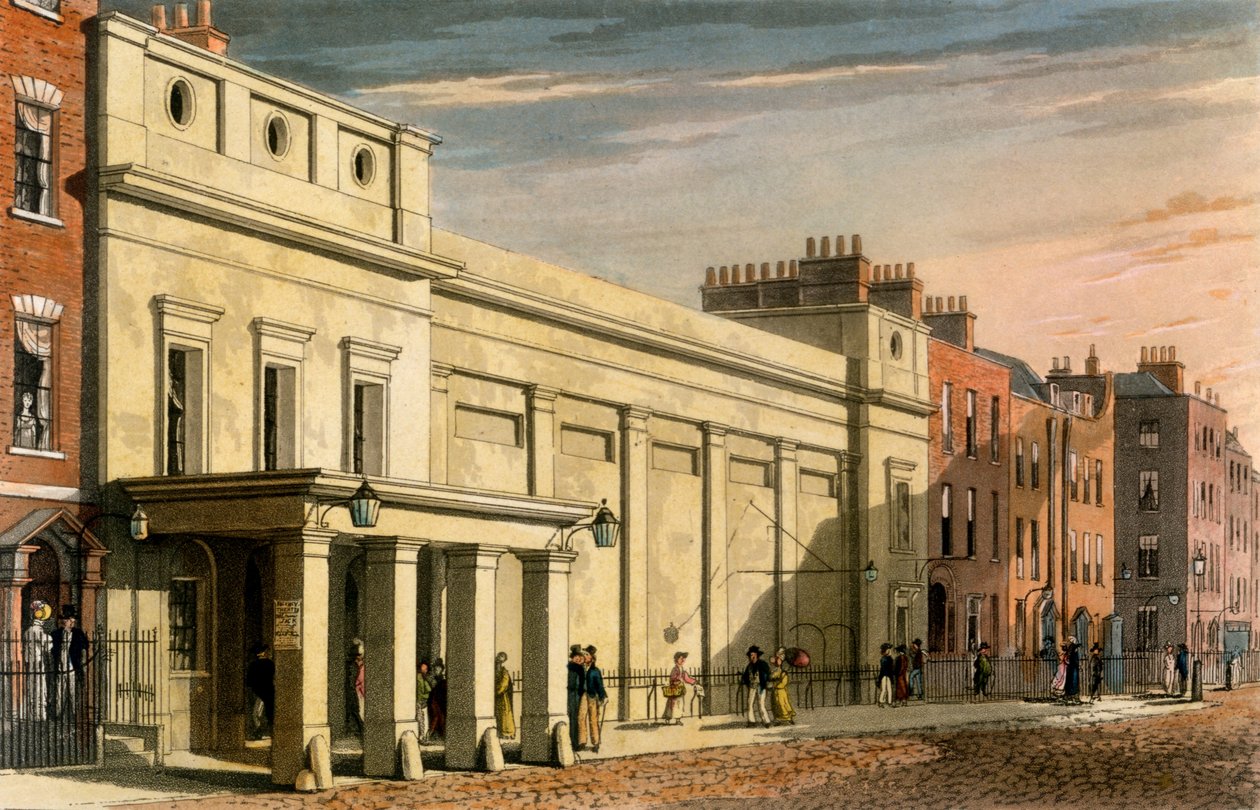 Regency Színház, London, 1826 (kézzel színezett aquatinta) alkotó: Daniel Havell