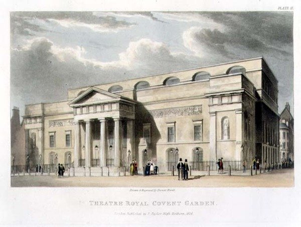 Theatre Royal, Covent Garden, London, Robert Smirke tervezte 1809-ben alkotó: Daniel Havell