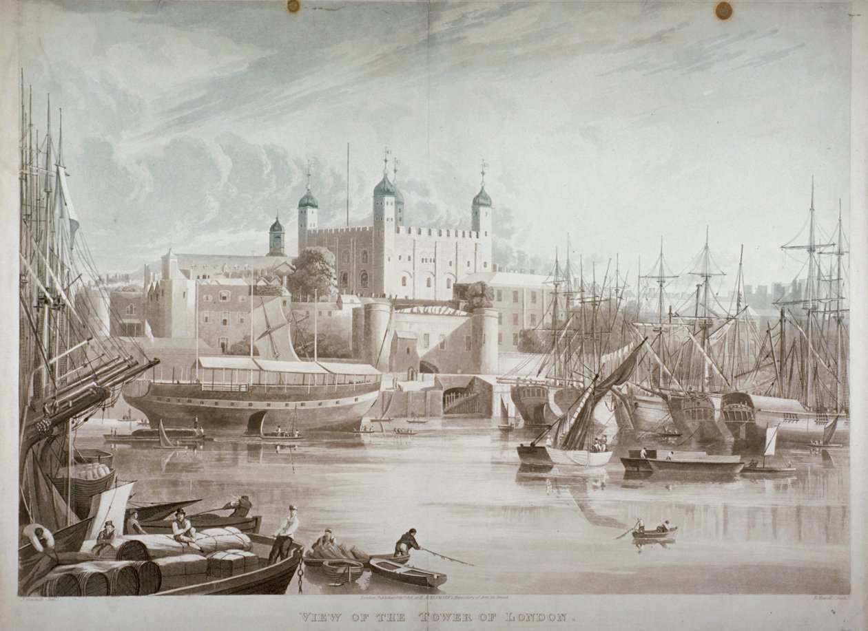 Londoni Tower, 1819. alkotó: Daniel Havell