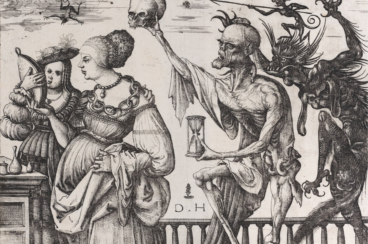 A Halál és az ördög meglep két nőt, kb. 1515. alkotó: Daniel Hopfer