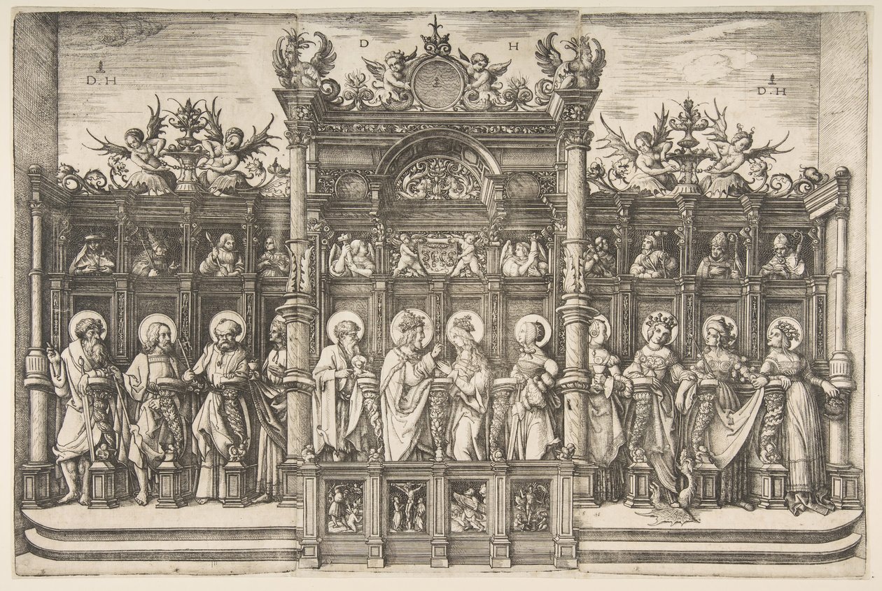 Nagy kórusterem a Szűzanya Krisztus áldásával, kb. 1518-20. alkotó: Daniel Hopfer