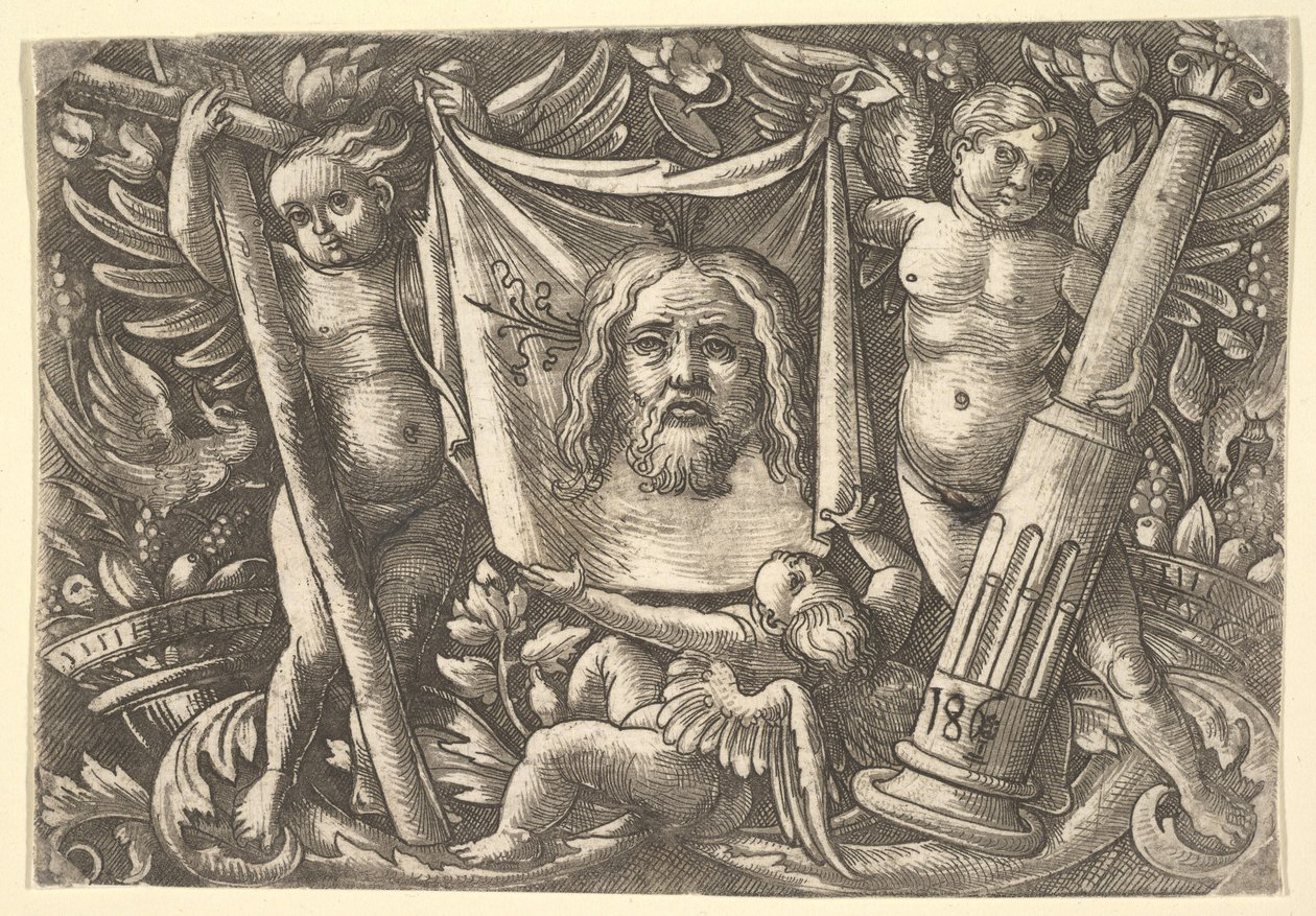 A Sudarium, amelyet két angyal tart, kb. 1515. alkotó: Daniel Hopfer