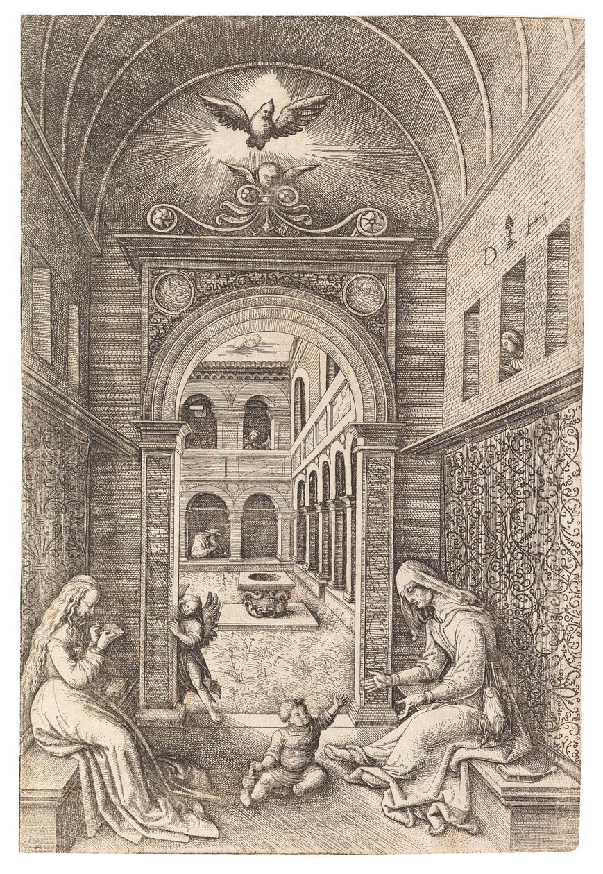Szűz és gyermek Szent Annával, c. 1500. alkotó: Daniel Hopfer the Elder