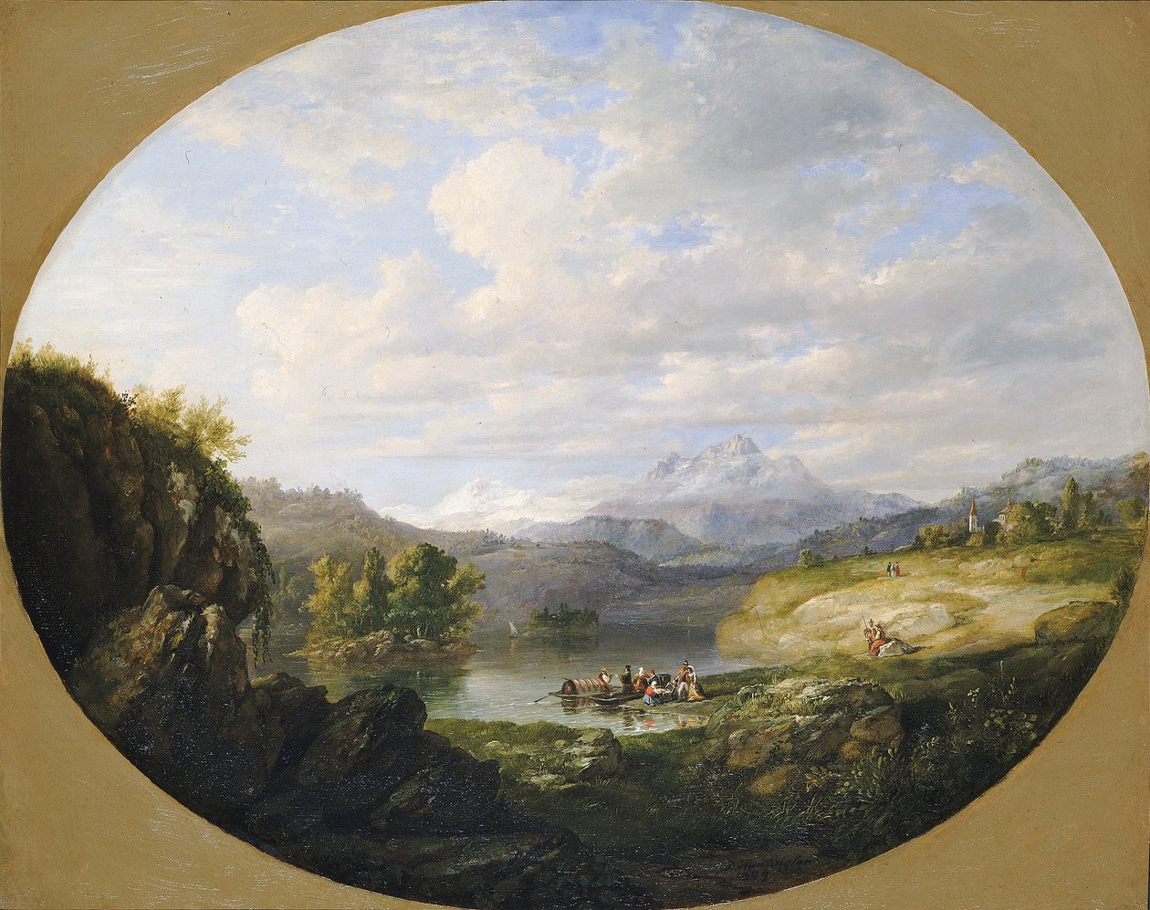 Egy svájci tó, 1849. alkotó: Daniel Huntington