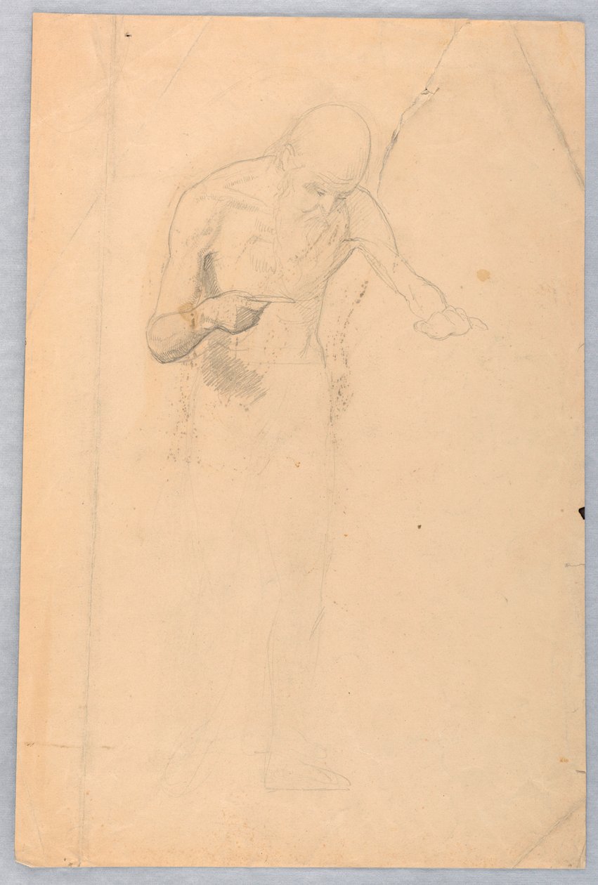 Rajz, Álló szakállas férfi, 1852 alkotó: Daniel Huntington