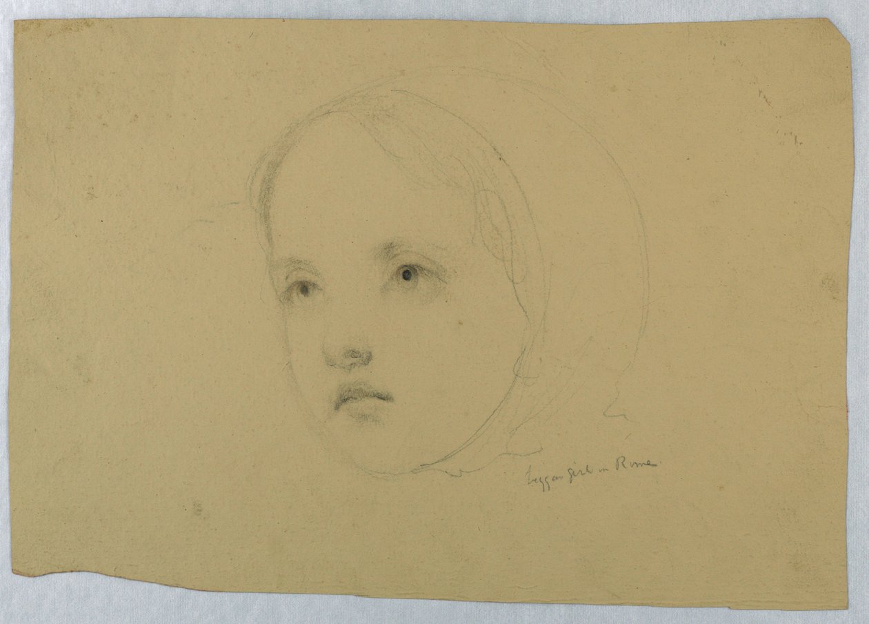 Rajz, gyermekfej, 1843 alkotó: Daniel Huntington