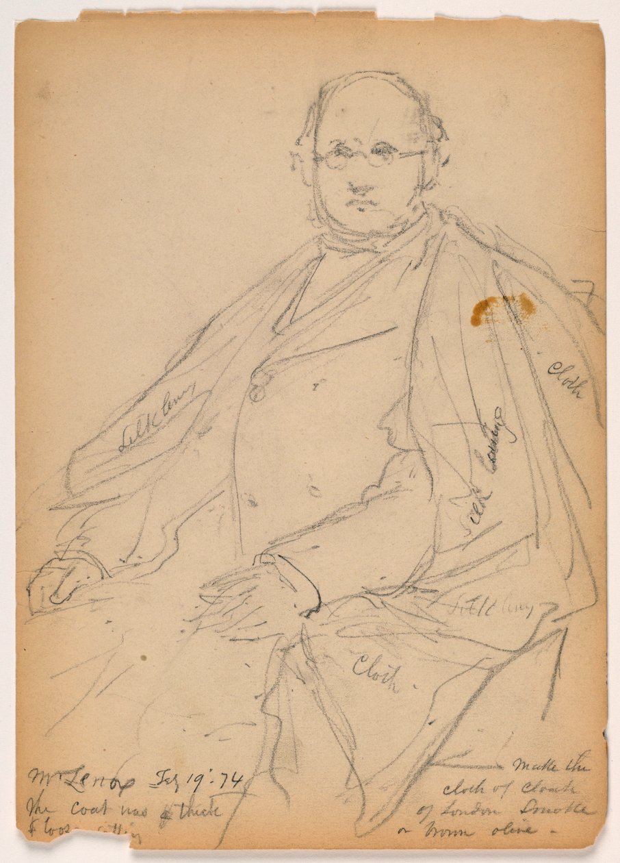 Rajz, James Lenox ülve, 1874. február 19. alkotó: Daniel Huntington