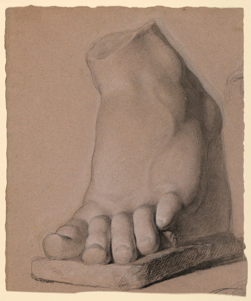 Rajz, Bal láb gipszből, 1840 alkotó: Daniel Huntington
