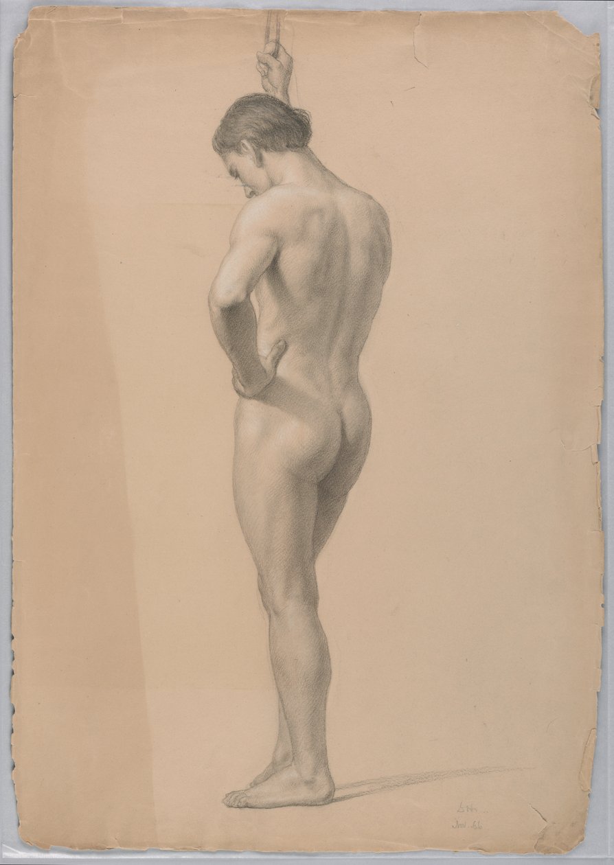 Rajz, Álló férfiakt, 1866 novembere alkotó: Daniel Huntington
