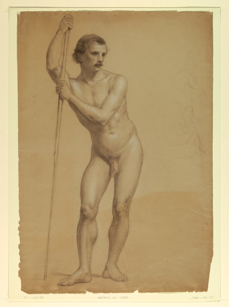 Rajz, Álló férfiakt, két S, 1866 alkotó: Daniel Huntington