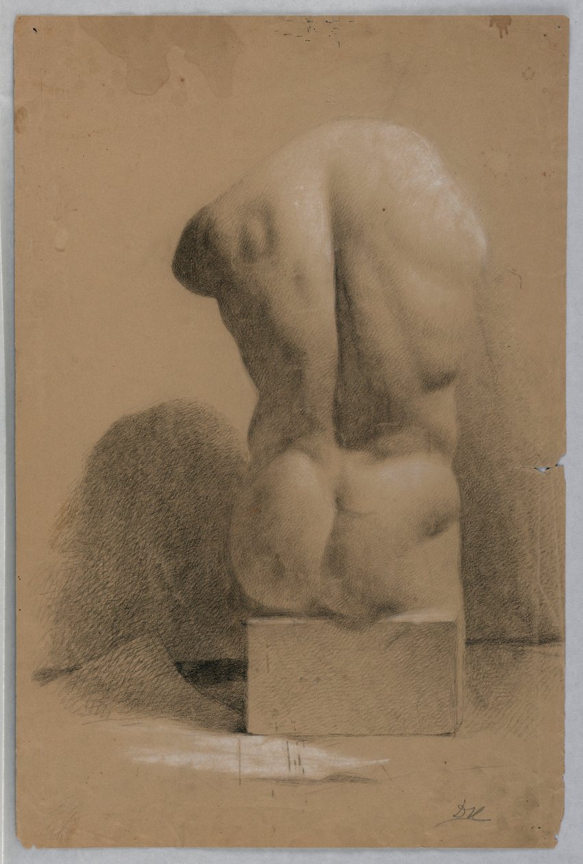 Rajz, Férfi torzó gipszből, 1840 alkotó: Daniel Huntington