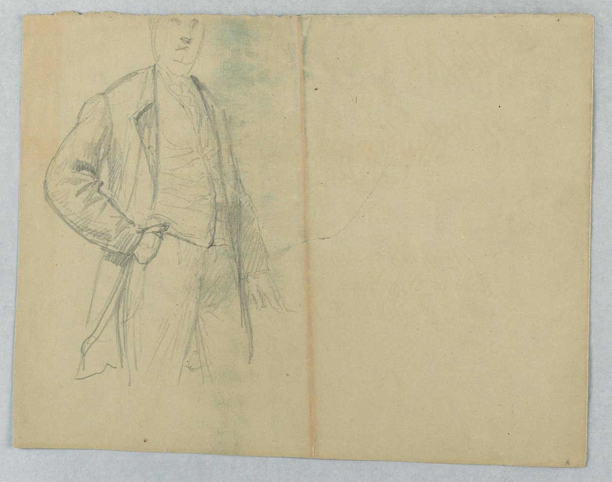 Rajz, idősebb Samuel Ward úr, zsebre dugott kézzel áll, 1880 alkotó: Daniel Huntington