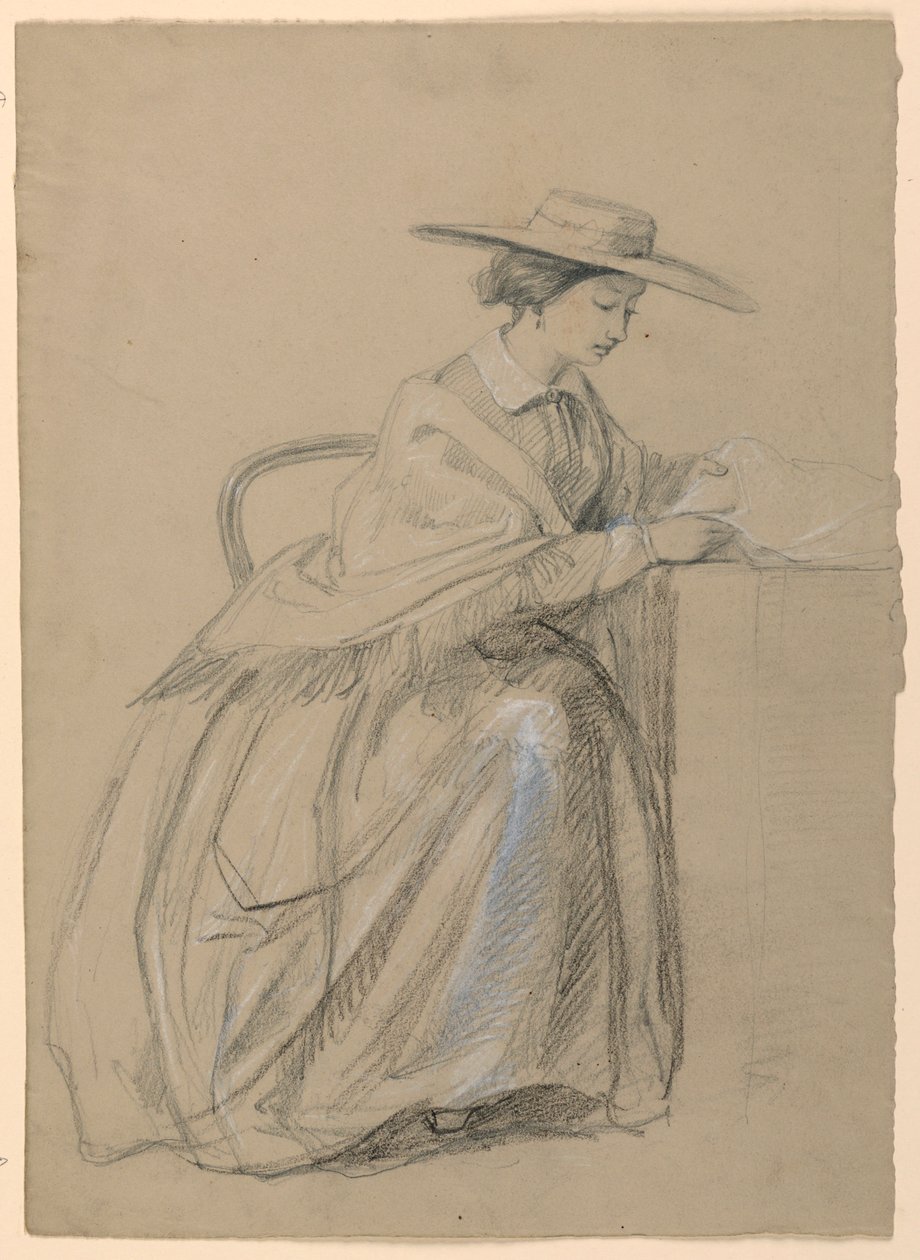 Rajz, Mrs. Sheppard Gandy ülő helyzetben, 1859 alkotó: Daniel Huntington
