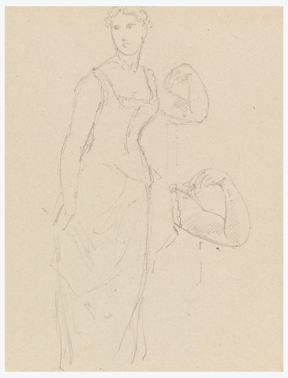 Rajz, Vázlat Bella Worsham portréjához, 1878 alkotó: Daniel Huntington