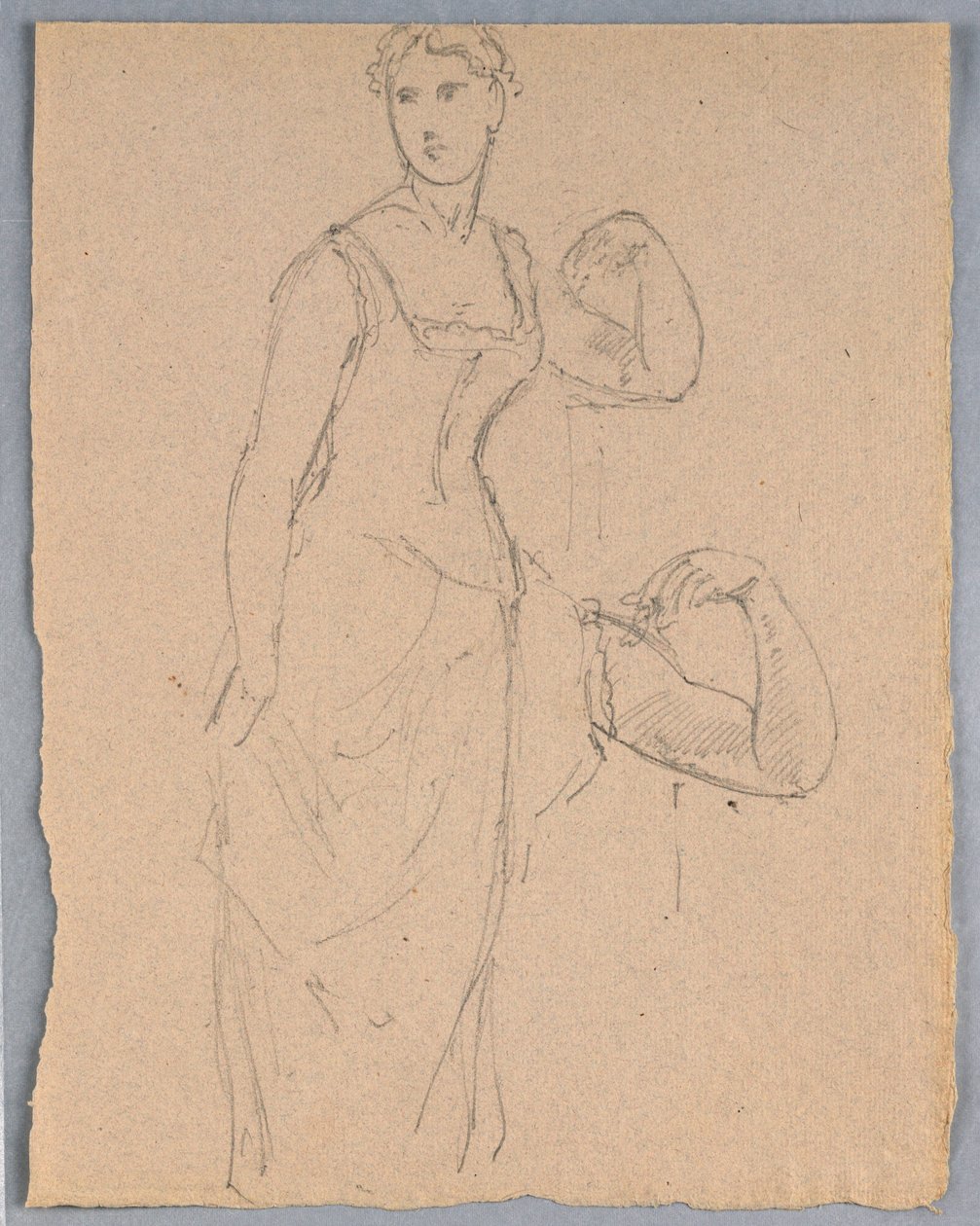Rajz, Vázlat Bella Worsham portréjához, 1878 alkotó: Daniel Huntington