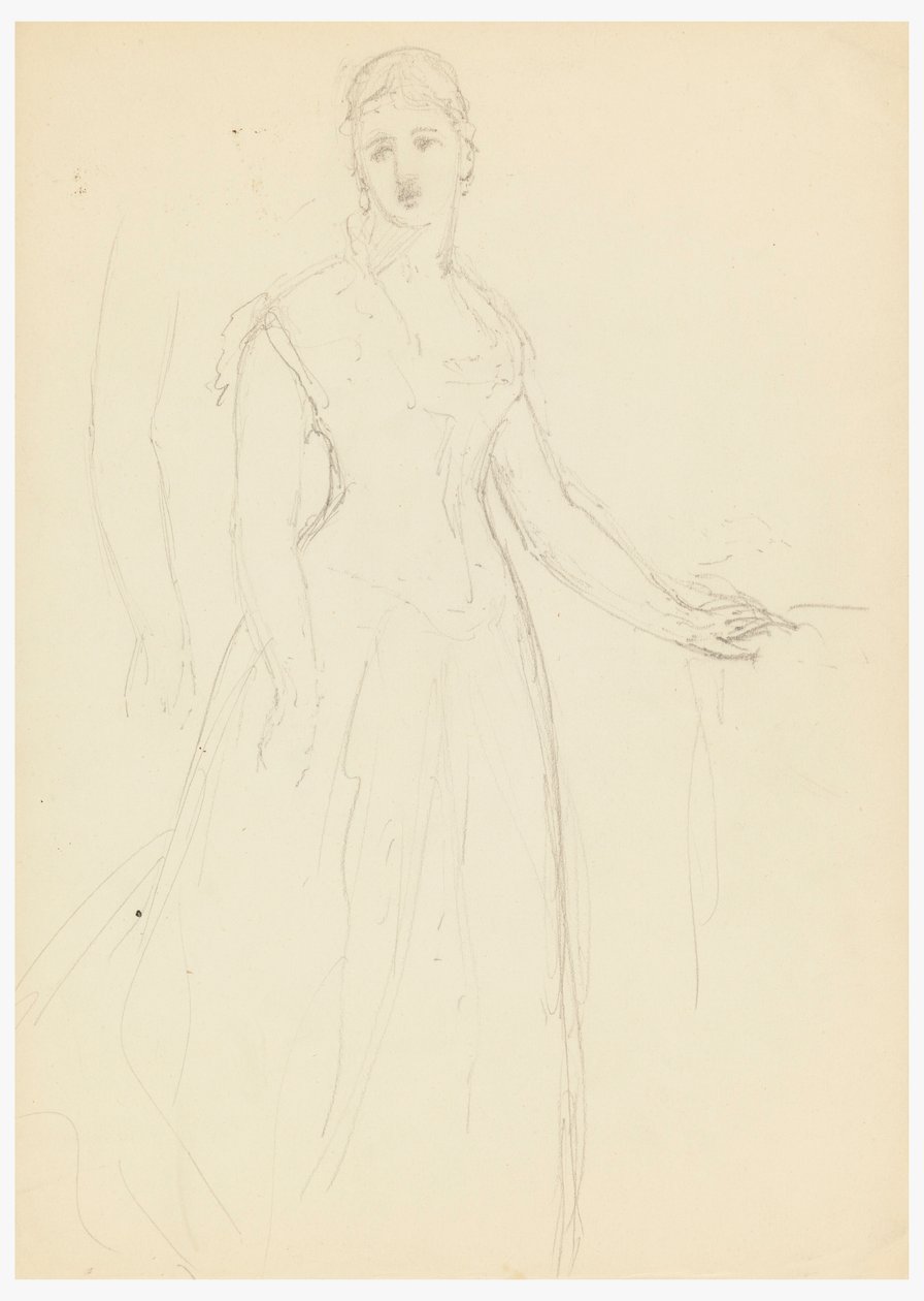 Rajz, Vázlat Bella Worsham portréjához, 1878 alkotó: Daniel Huntington