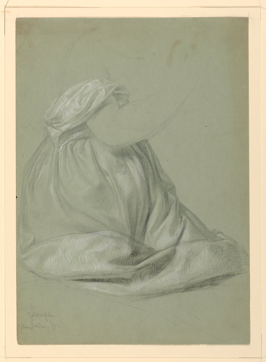 Rajz, Tanulmány az "A Magdalen"-hez, D, 1852. november 19. alkotó: Daniel Huntington