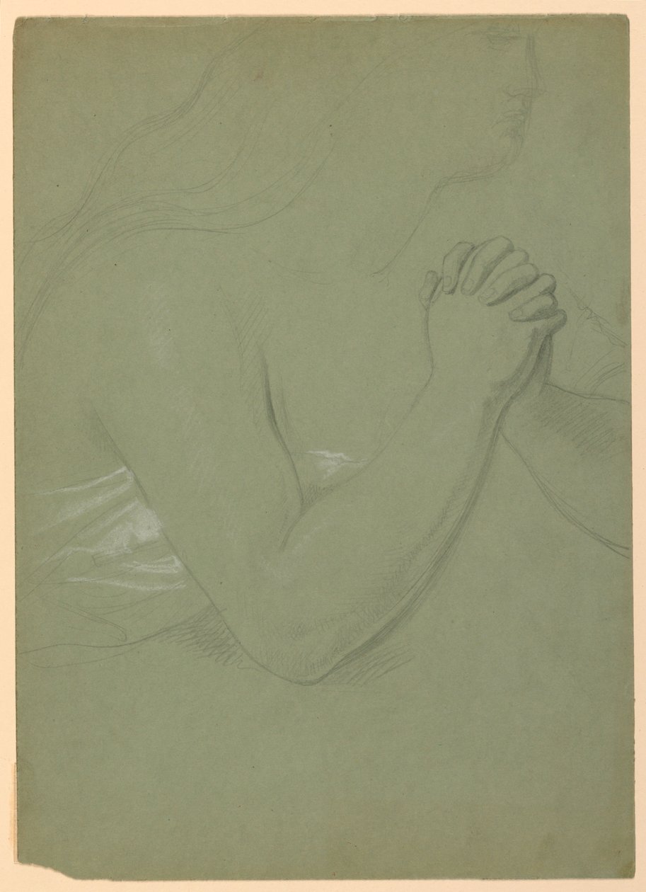 Rajz, Tanulmány "A Magdalenához", F, 1852 alkotó: Daniel Huntington