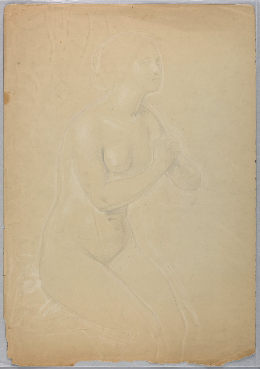 Rajz, Tanulmány "A Magdalenához", F, 1852 alkotó: Daniel Huntington