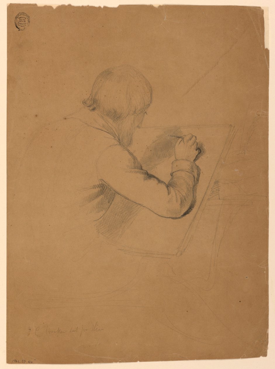 Rajz, Tanulmány a "Betegek áldozásához", 1844-45 alkotó: Daniel Huntington