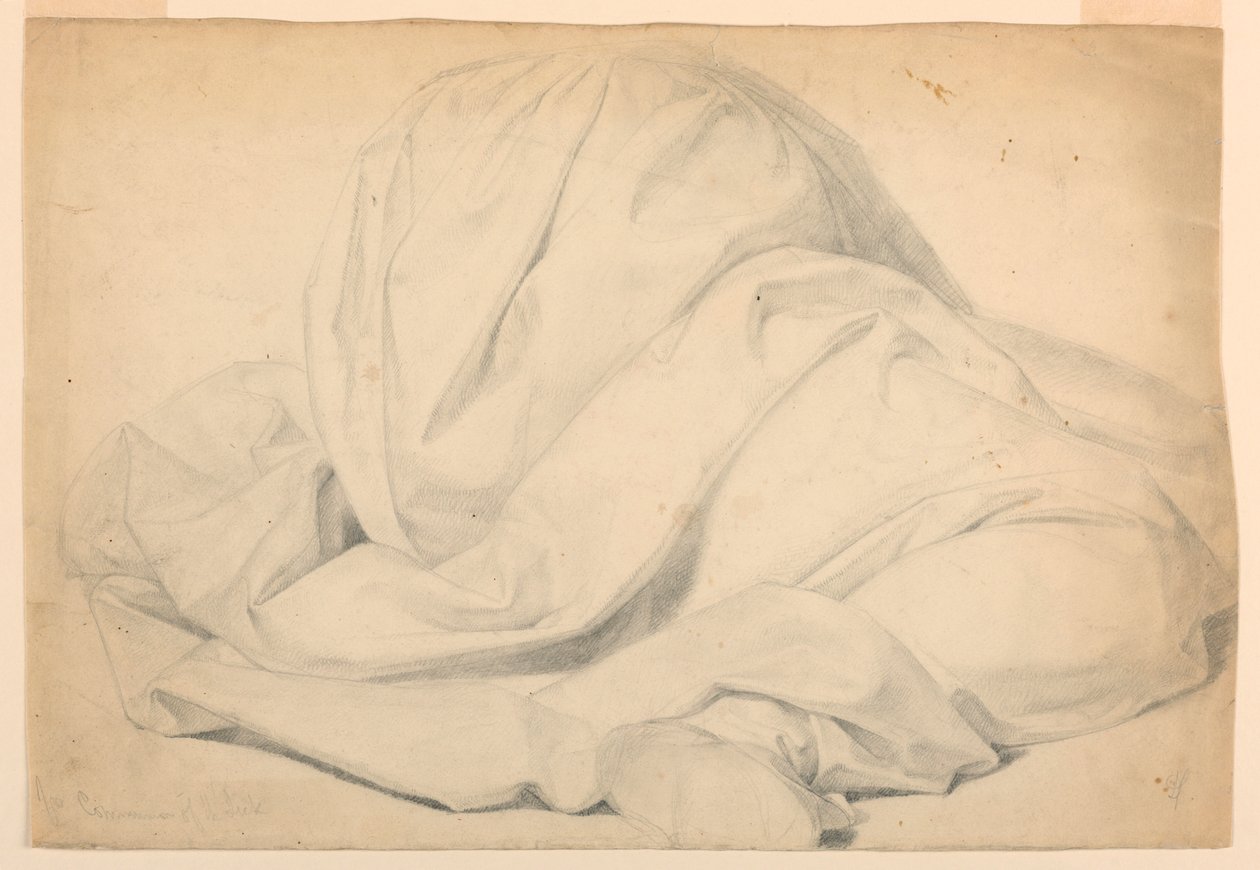 Rajz, Tanulmány a "Betegek áldozásához", 1844-45 alkotó: Daniel Huntington
