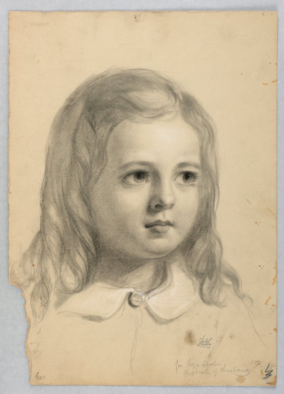 Rajz, tanulmány a "Christiana" másolatához, 1850 alkotó: Daniel Huntington