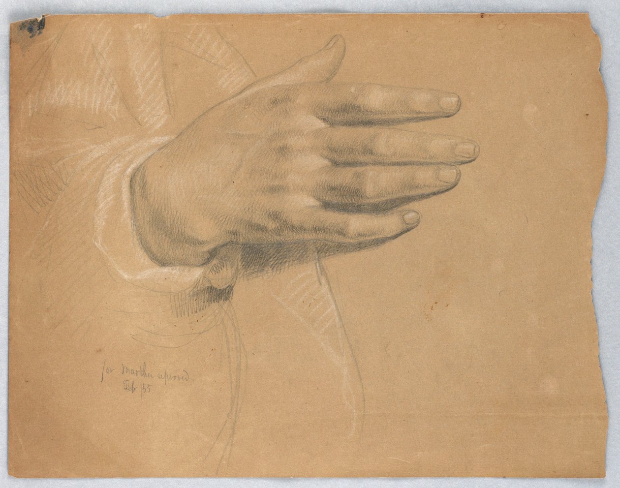 Rajz, tanulmány a "Martha Reprove"-hoz, 1855. február alkotó: Daniel Huntington