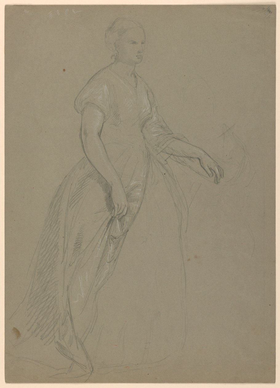 Rajz, tanulmány a "Martha Washington fogadásához", 1860 alkotó: Daniel Huntington