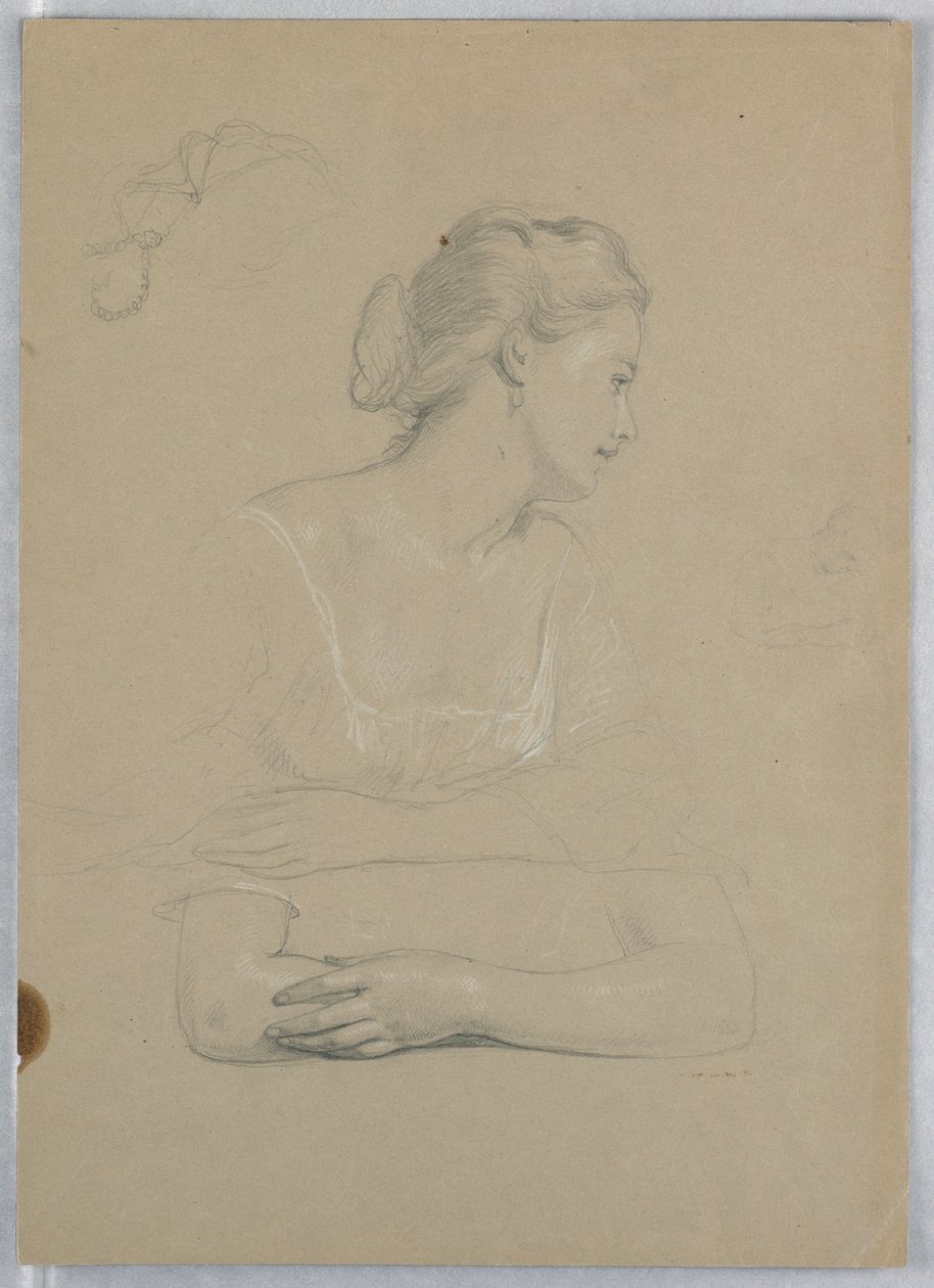 Rajz, tanulmány a "Martha Washington fogadásához", 1860 alkotó: Daniel Huntington