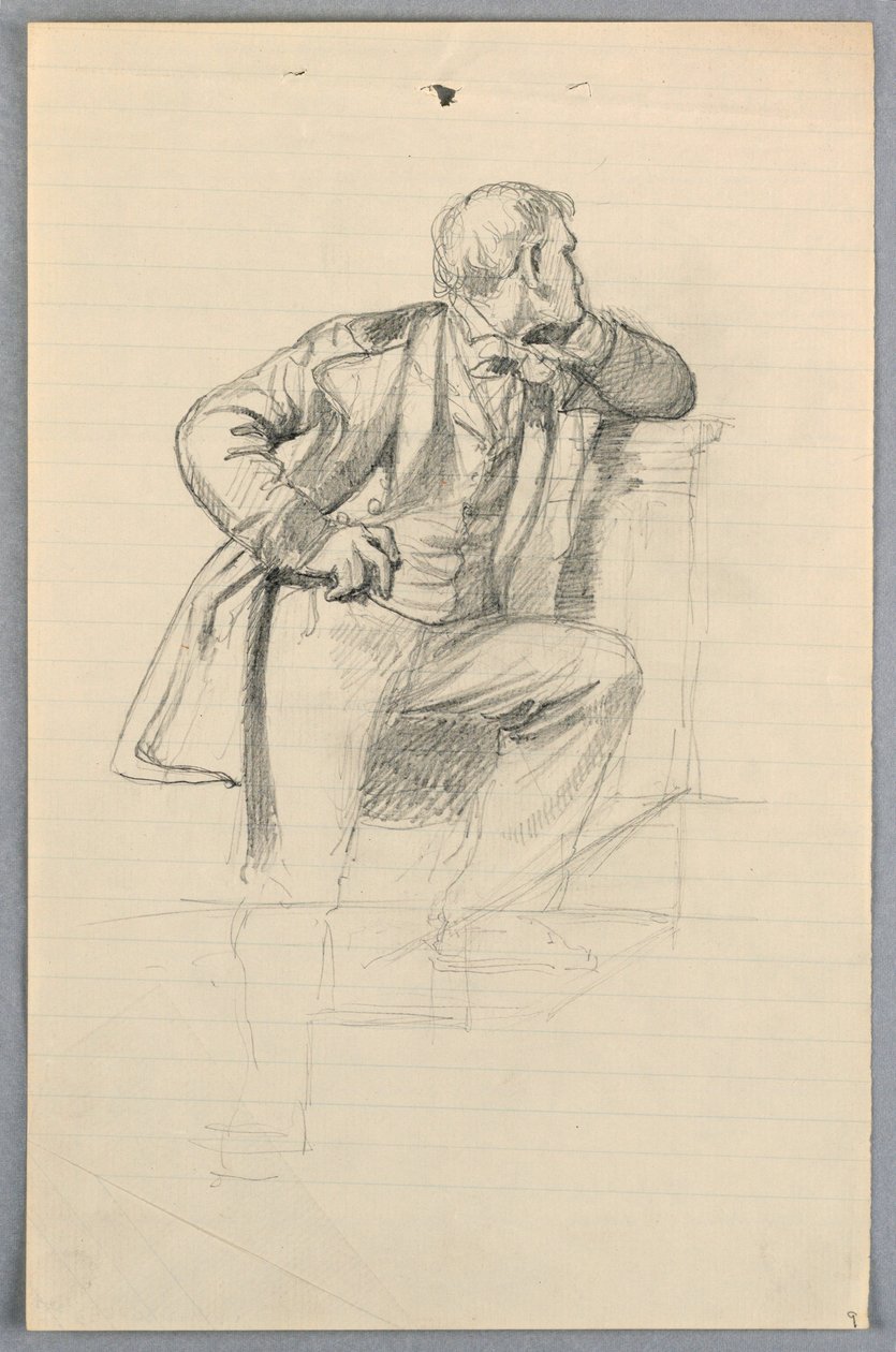 Rajz, tanulmány a "Tudományos csoporthoz", 1858 alkotó: Daniel Huntington