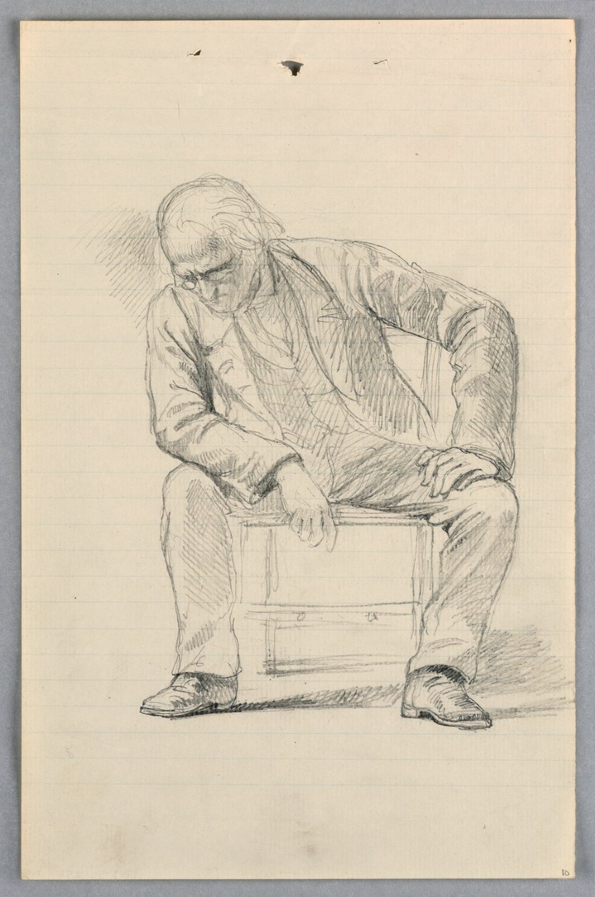 Rajz, tanulmány a "Tudományos csoporthoz", 1858 alkotó: Daniel Huntington