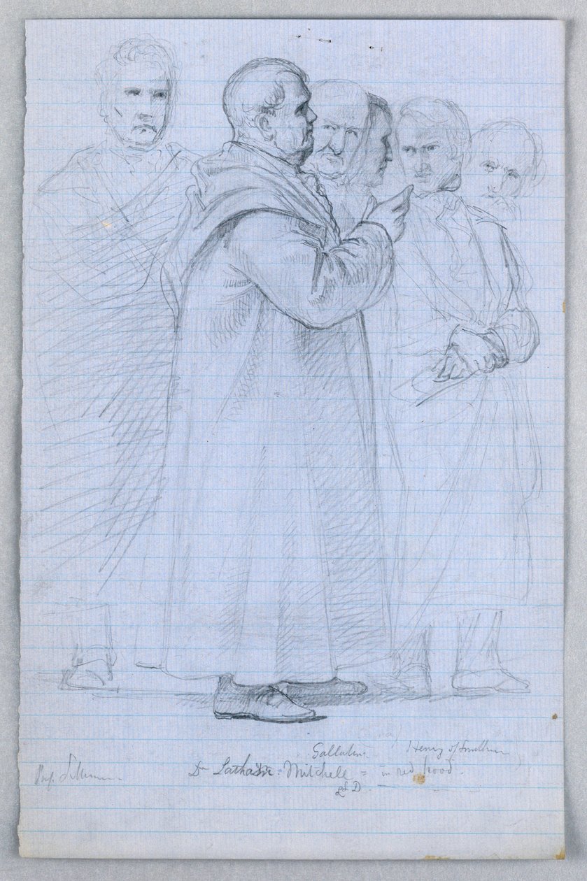 Rajz, tanulmány a "Tudományos csoporthoz", 1858 alkotó: Daniel Huntington