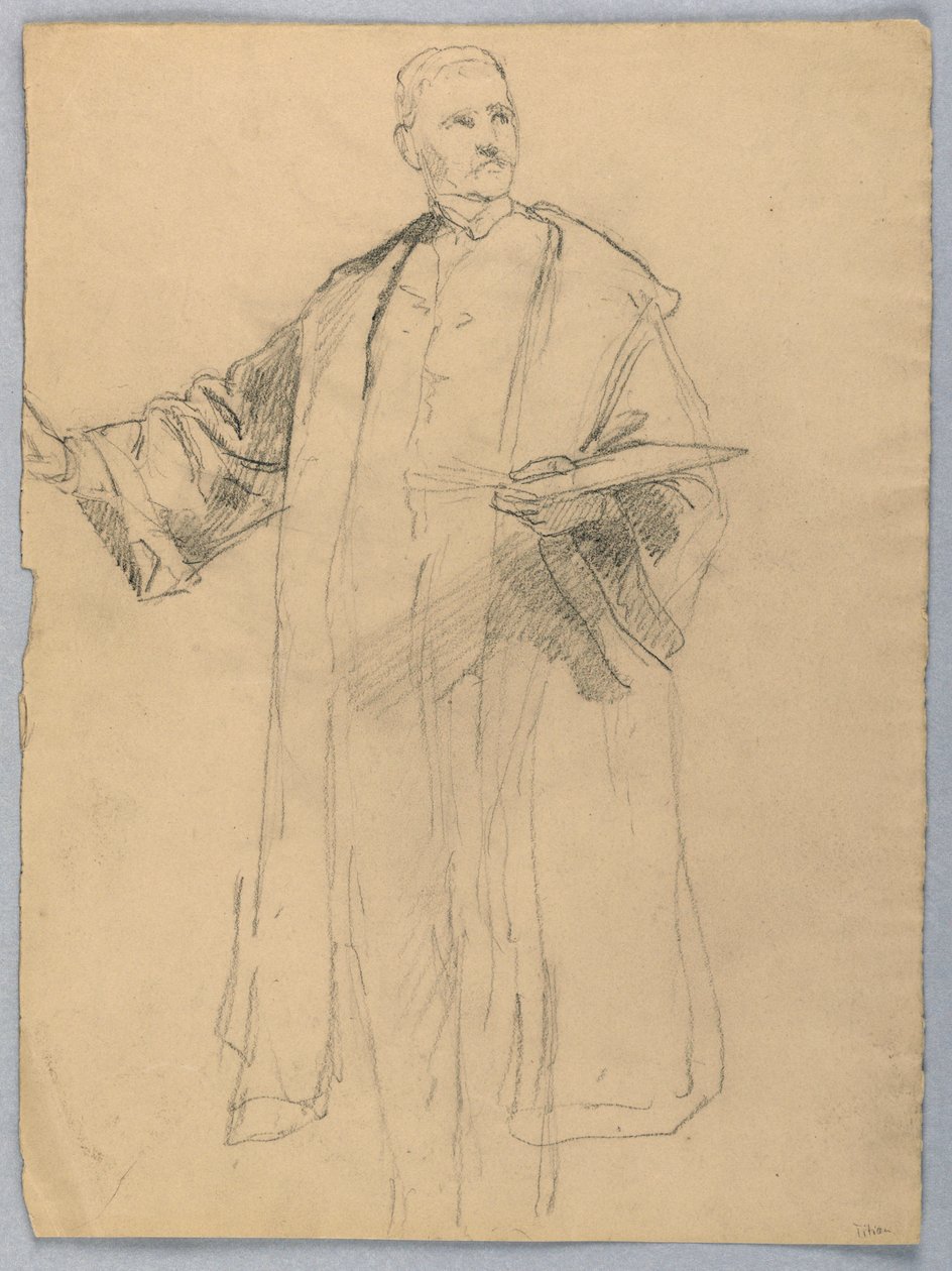 Rajz, Tanulmány a "Tiziano bemutatóhoz", 1872 alkotó: Daniel Huntington