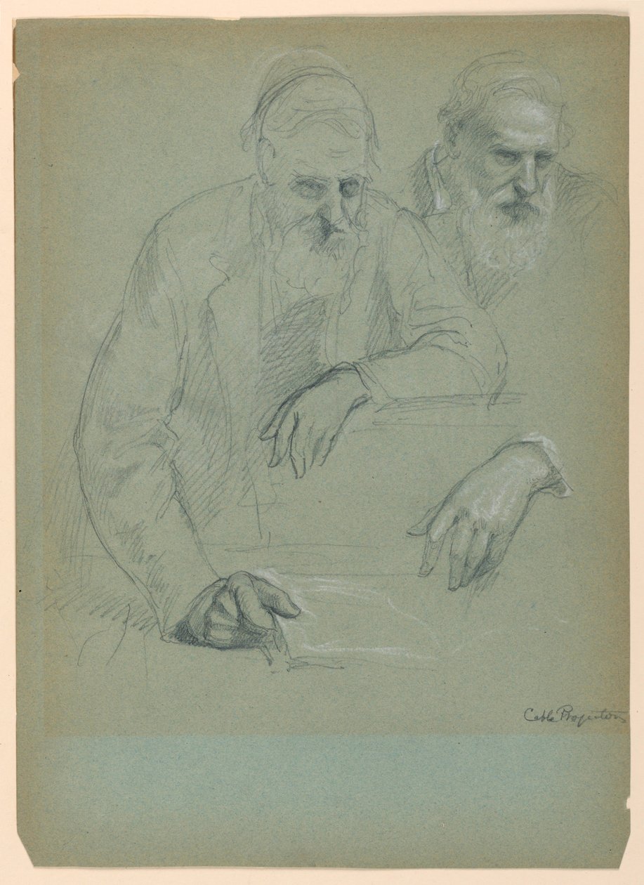 Rajz, Két tanulmány Daniel Hunról, 1881 alkotó: Daniel Huntington