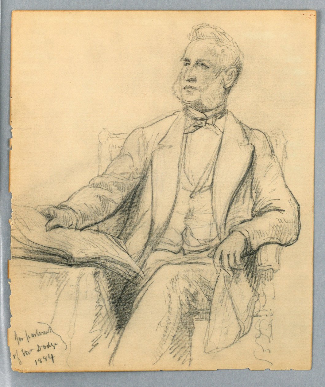Rajz, William E. Dodge ülő helyzetben, 1884 alkotó: Daniel Huntington