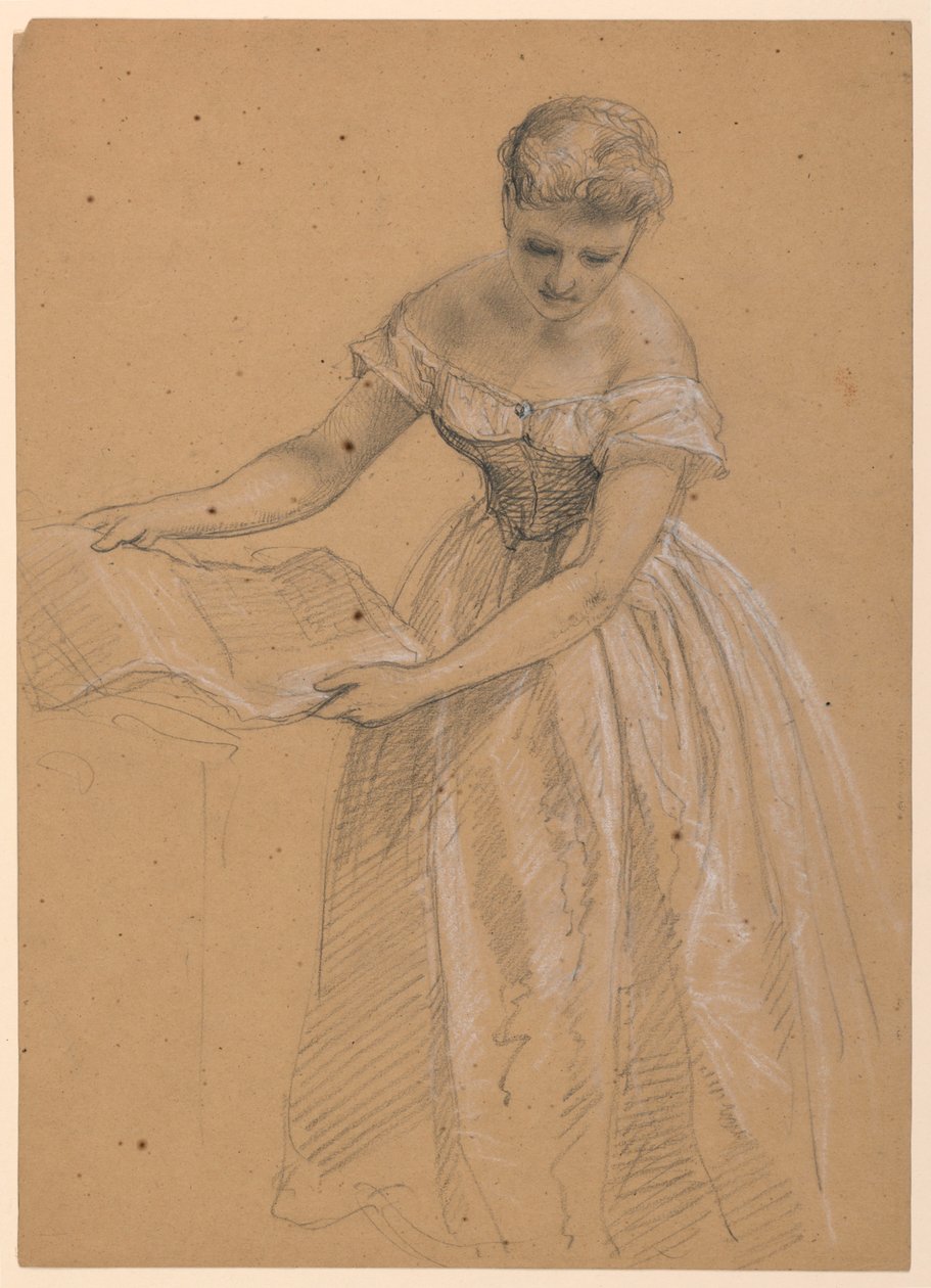 Rajz, Álló nő, 1860 alkotó: Daniel Huntington