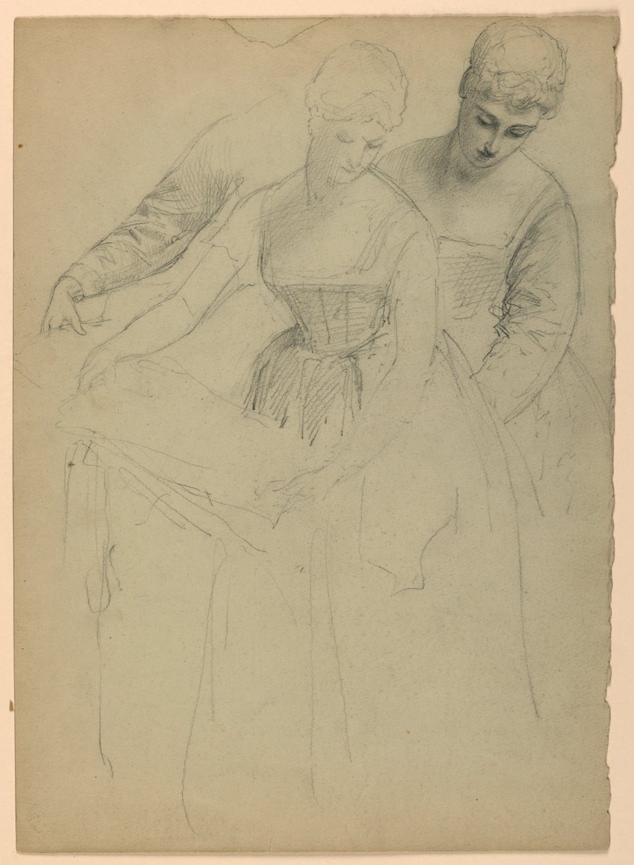 Rajz, Álló nő, külön, 1860 alkotó: Daniel Huntington