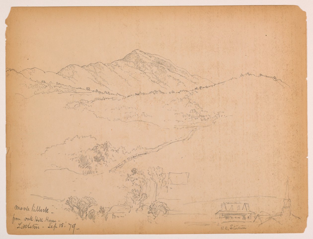 Moose Hillock az Oak Hill House-ból, Littleton, New Hampshire alkotó: Daniel Huntington