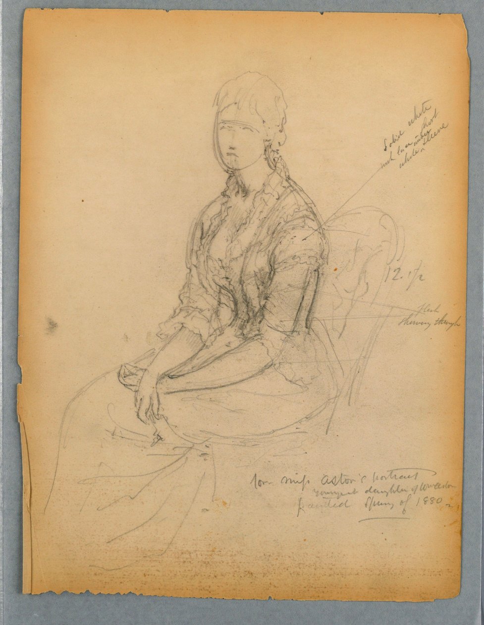 Vázlat Miss Astor portréjához alkotó: Daniel Huntington