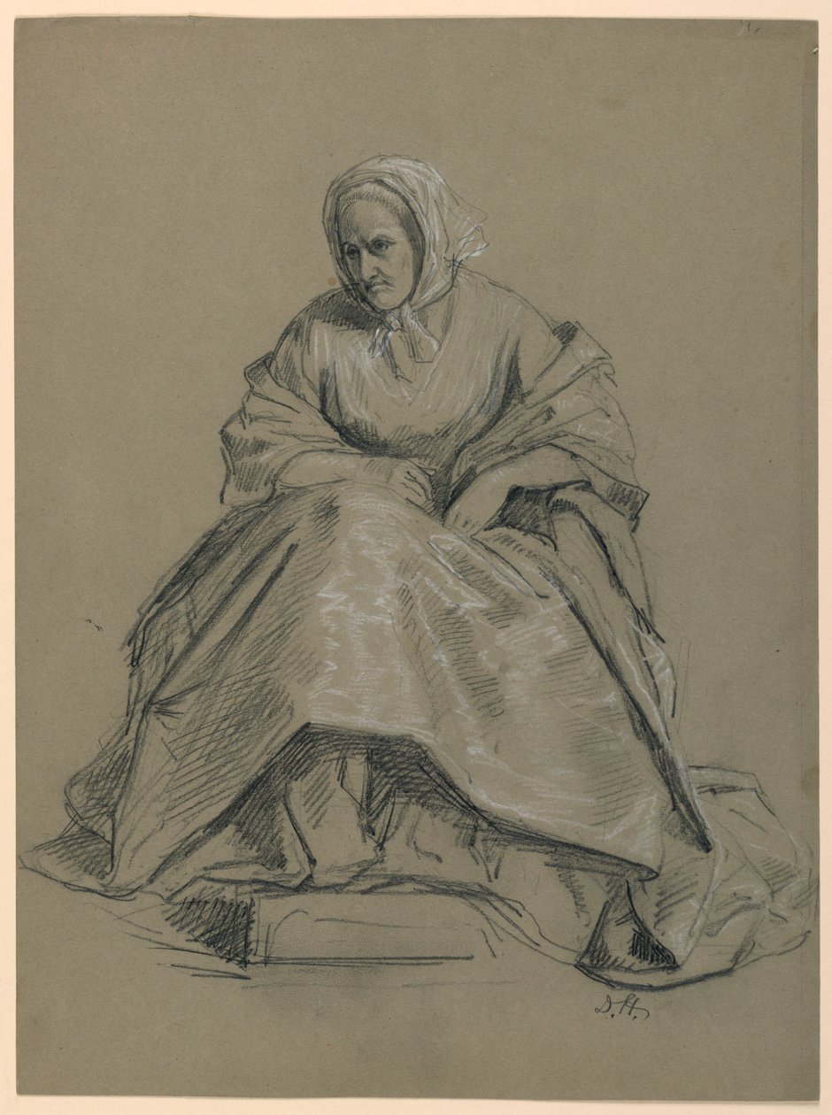 Tanulmány egy ülő nőről a „Republikánus Bíróság” számára (Lady Washington fogadásának napja) alkotó: Daniel Huntington