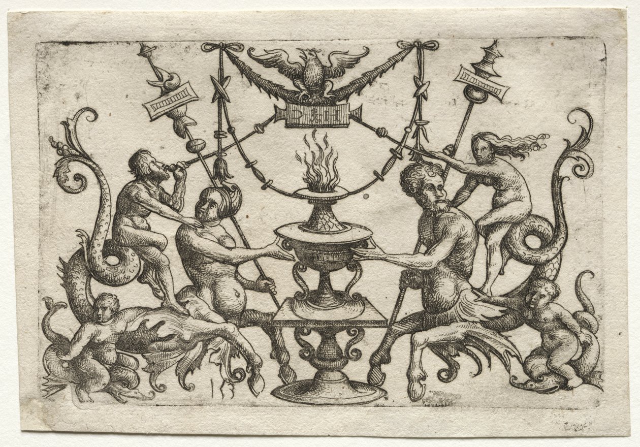 Dísz szirénával és tritonnal alkotó: Daniel I Hopfer