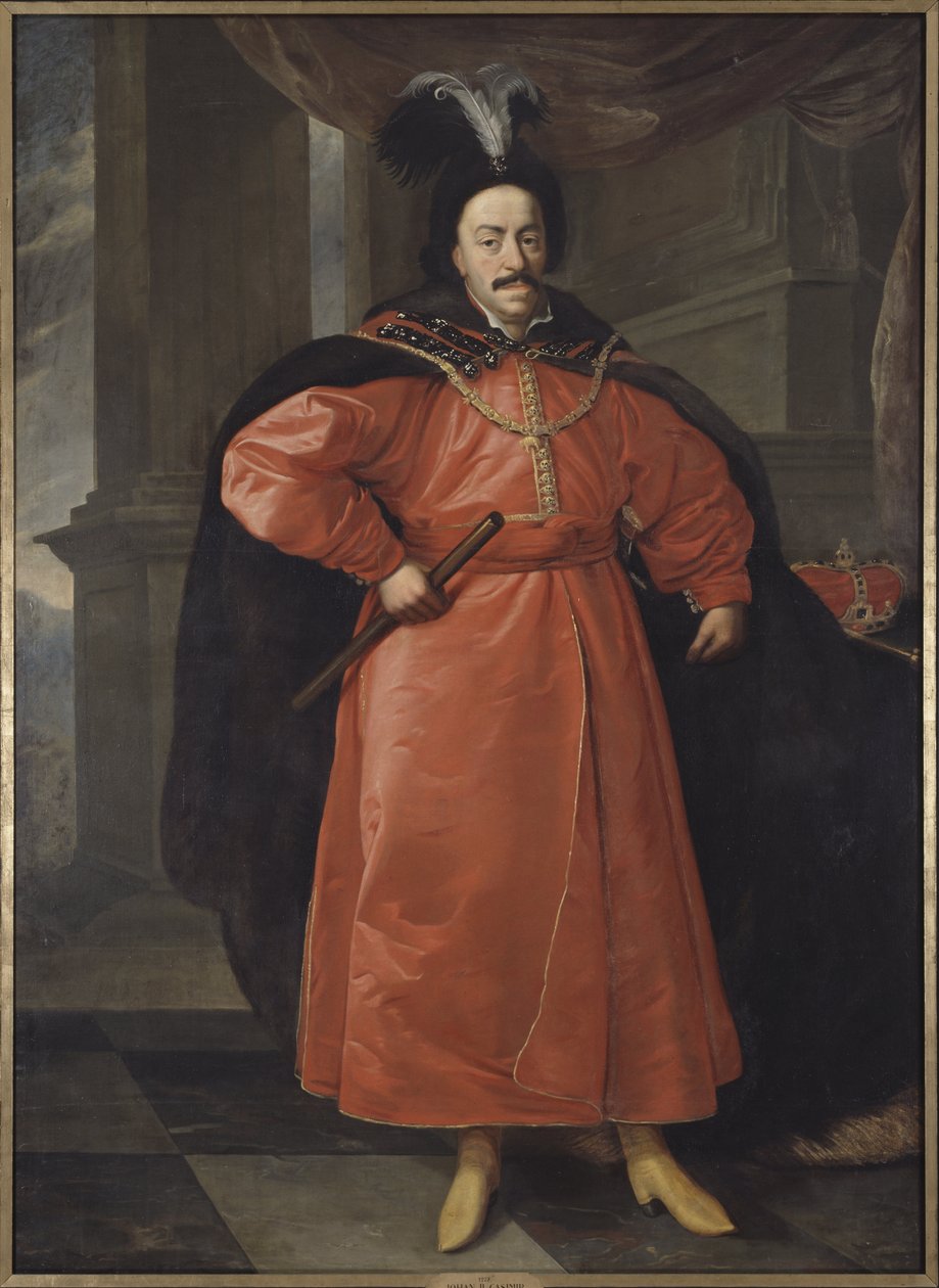 Jean II. Casimir Vasa, Lengyelország királya és Litvánia nagyhercege – II. János Kázmér Vasa (1609-1672), lengyel király portréja, Schultz, Daniel, az ifjabb (1615-1683). Olajfestmény. Mérete: 210x154 cm. Nemzeti Múzeum Stockholm alkotó: Daniel Jerzy Schultz