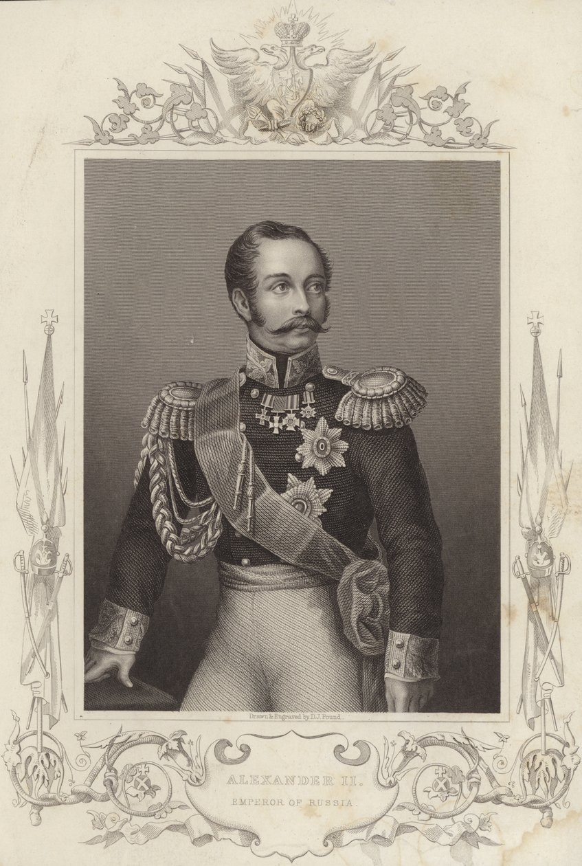 II. Sándor, Oroszország császára (18181881) (metszet) alkotó: Daniel John. Pound