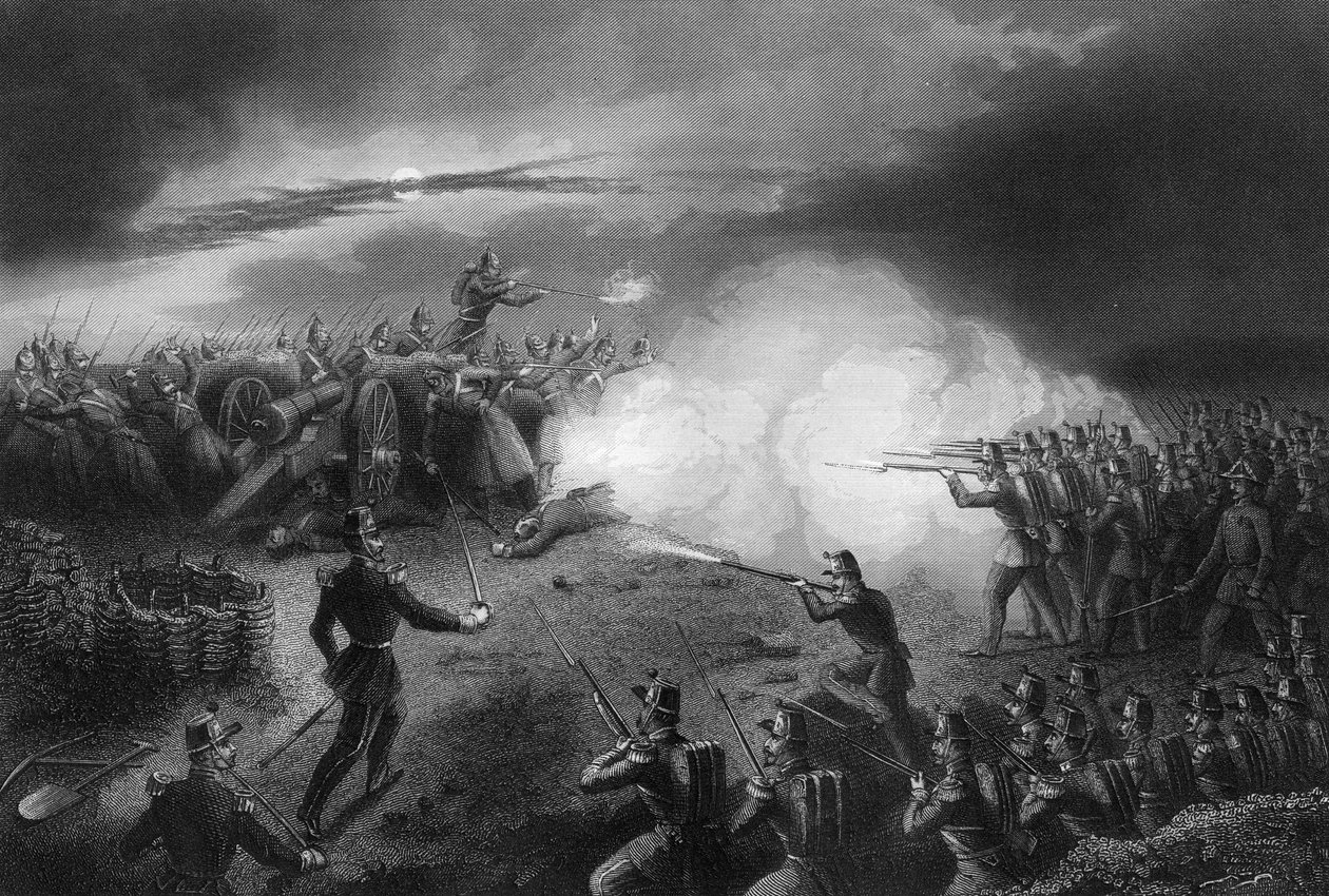 Az oroszok támadása és visszaverése Sebastopol előtt, krími háború, 1857 alkotó: Daniel John Pound