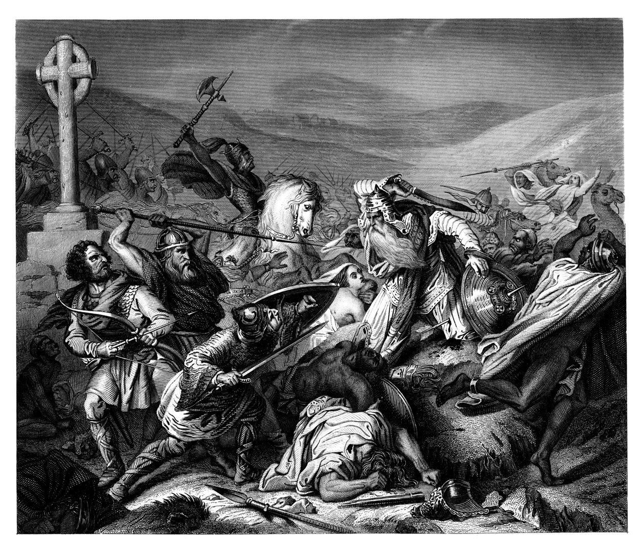 Tours-i csata, i.sz. 732, 1875. alkotó: Daniel John Pound