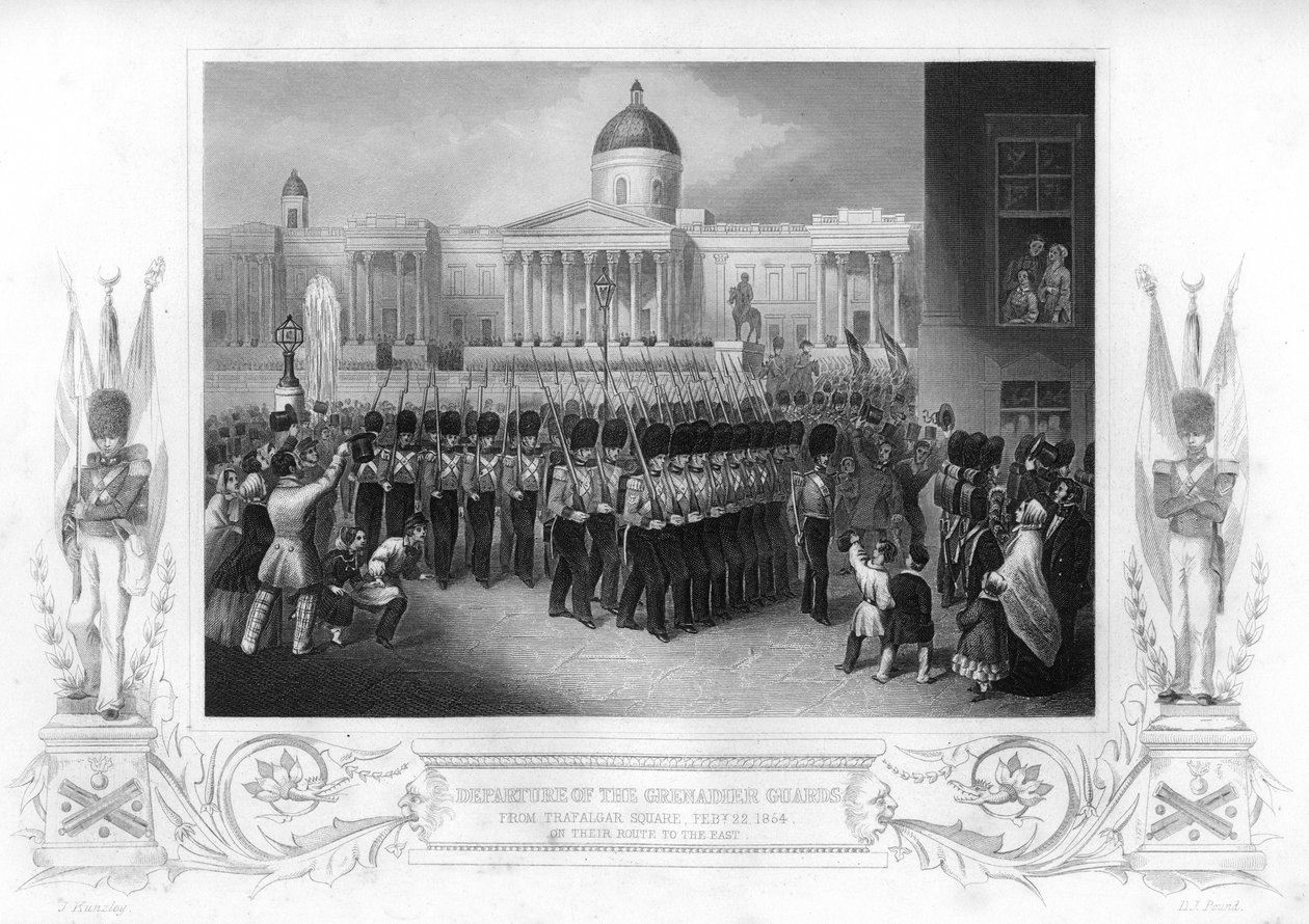 A Grenadier Guards távozása, Trafalgar Square, London, 1854 1857. alkotó: Daniel John Pound