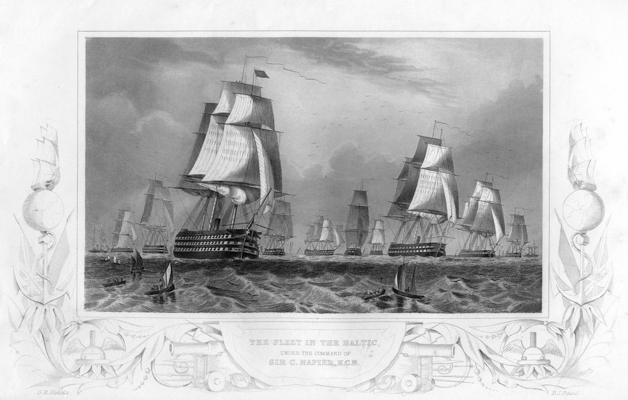 A flotta a Balti-tengeren, Sir Charles Napier parancsnoksága alatt, 1857. alkotó: Daniel John Pound